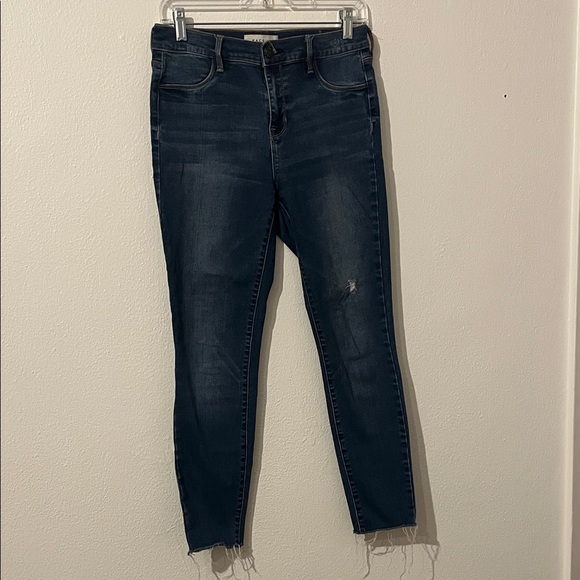PacSun Dark Wash Super Stretch Skinny Jeans Distressed - Picture 1 of 7